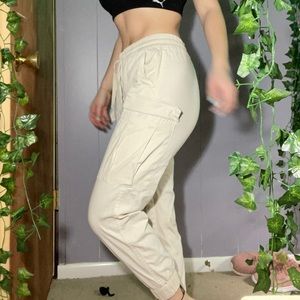 super light beige cargo pants